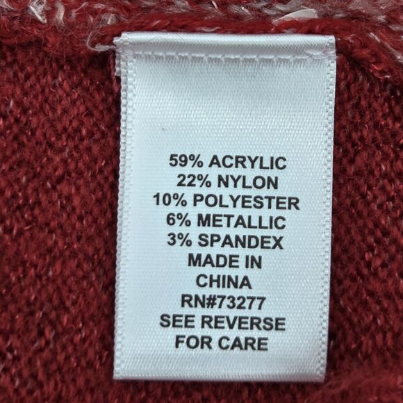 Ellle Argyle Sweater Womens Large Scalloped Neck Metallic Winter Academia Xmas - Picture 7 of 8